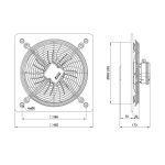 هواکش صنعتی 35 سانت 140 وات ایلکا فلزی مدل VIK-35A4S - Image 2