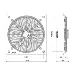 هواکش صنعتی 50 سانت 140 وات ایلکا فلزی مدل VIK-50A6S - Image 2