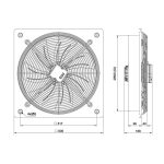 هواکش صنعتی 45 سانت 270 وات ایلکا فلزی مدل VIK-45A4s-H - Image 2