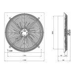 هواکش صنعتی 60سانت 550وات ایلکا فلزی مدل VIK-60G4S - Image 2