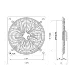 هواکش صنعتی 45 سانت 155 وات ایلکا فلزی مدل VIK-45A4S-L - Image 2