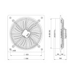 هواکش صنعتی 40سانت 210 وات ایلکا فلزی مدل VIK-40A4S-H - Image 2