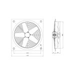 هواکش صنعتی 60 سانتی 340 وات 3فاز دمند فلزی مدل VID-60D4T - Image 2